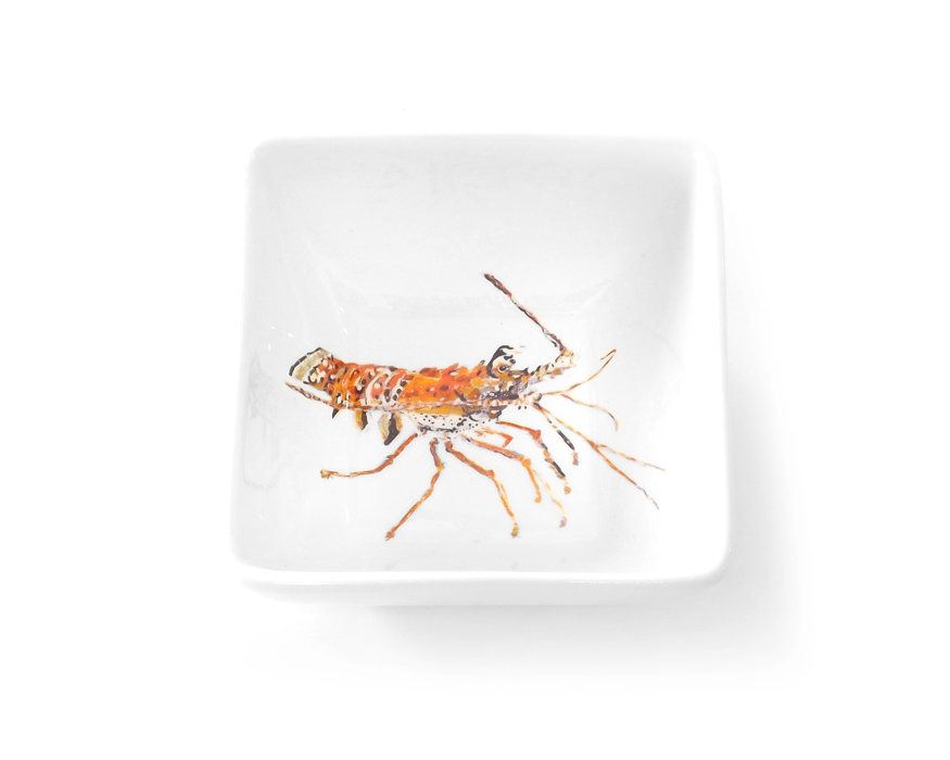 Artist Kim Rody/'s Lobster on White Dinnerware Big Dipper 5\u201d round bowl