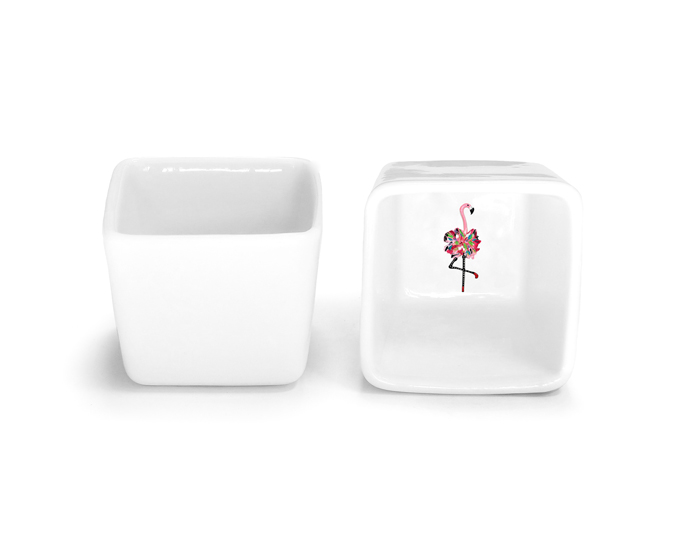 Flamingo Looking Left Crossed Leg (LC) sake cup