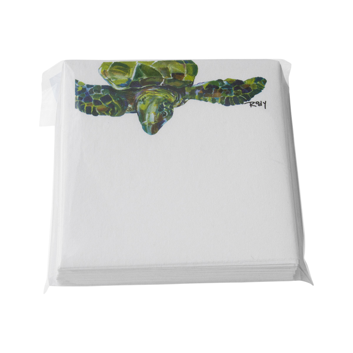 Green Turtle BRIGHT WHITE Cocktail Napkins - Image 3