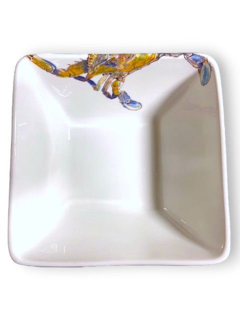 7 inch Beautiful Swimmer Set of Four Medium Square Bowls - Image 6