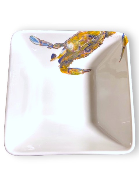 7 inch Beautiful Swimmer Set of Four Medium Square Bowls - Image 3